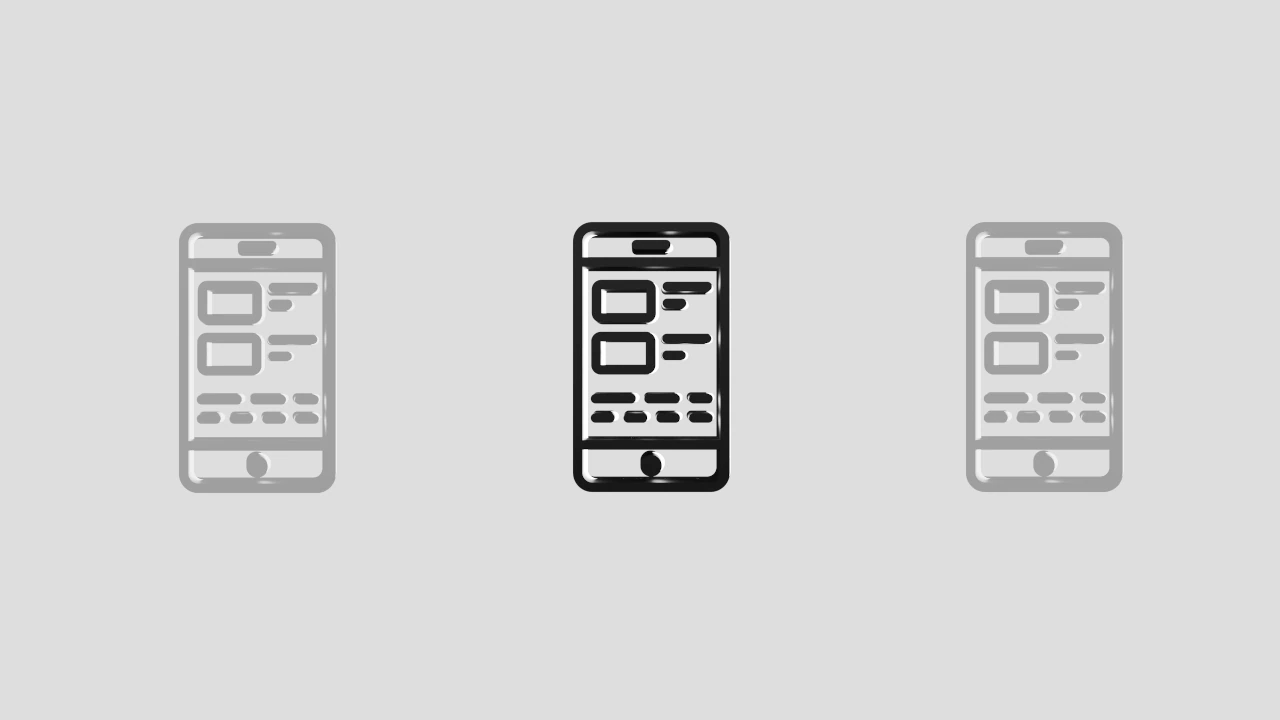 Иконка смартфона с приложениями, символизирующая мобильные приложения.