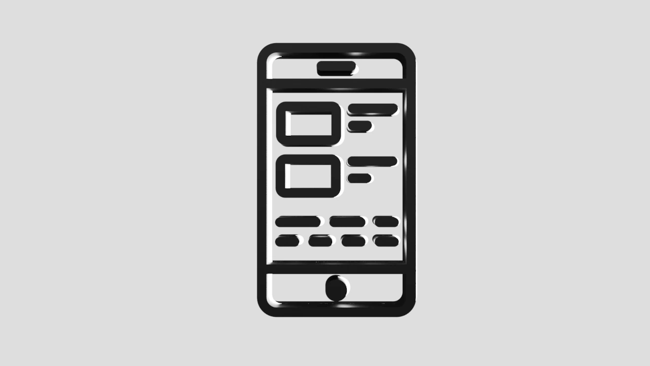 Иконка смартфона с приложениями, символизирующая мобильные приложения.