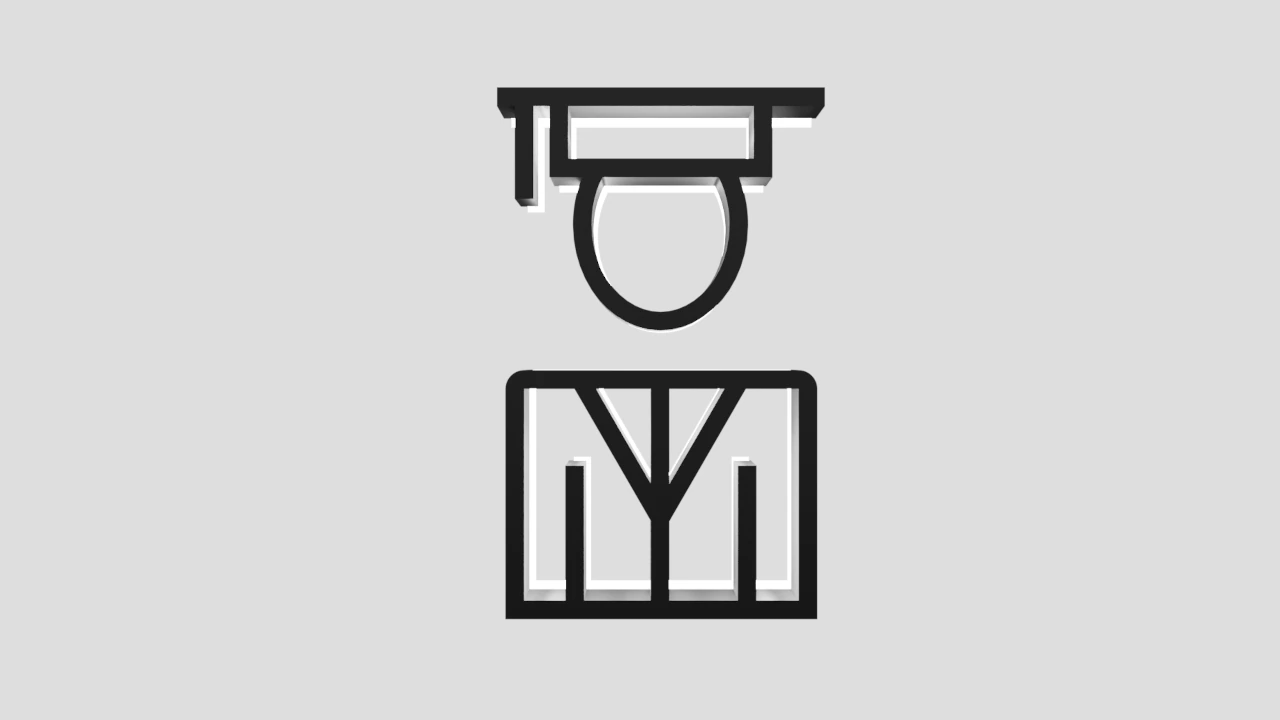 Иконка человека в академической шапочке, символизирующая системы обучения персонала.